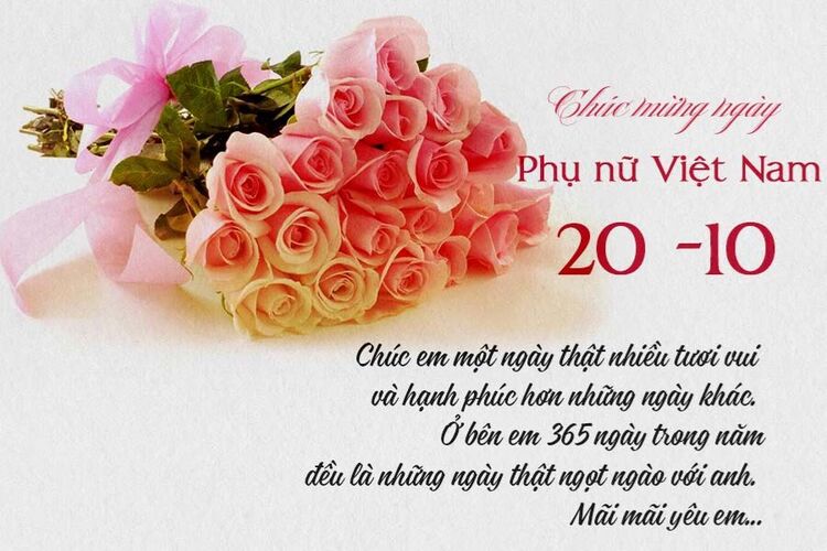 Thiệp 20/10 dành tặng vợ kèm lời chúc ý nghĩa