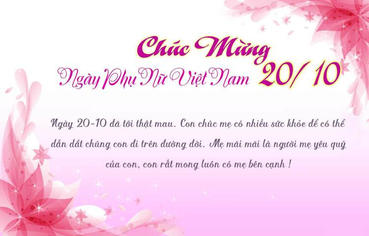 Thiệp chúc mừng 20/10 tặng mẹ 