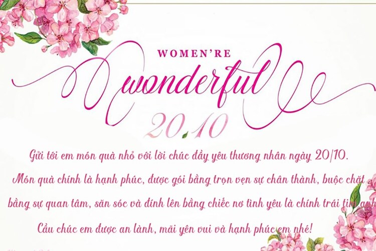Thiệp 20/10 dành tặng vợ