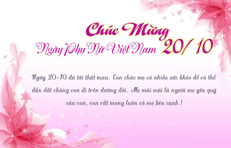 Mẫu thư chúc mừng 20/10 cho mẹ