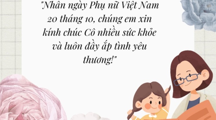 Mẫu thư chúc mừng 20/10 cho cô giáo