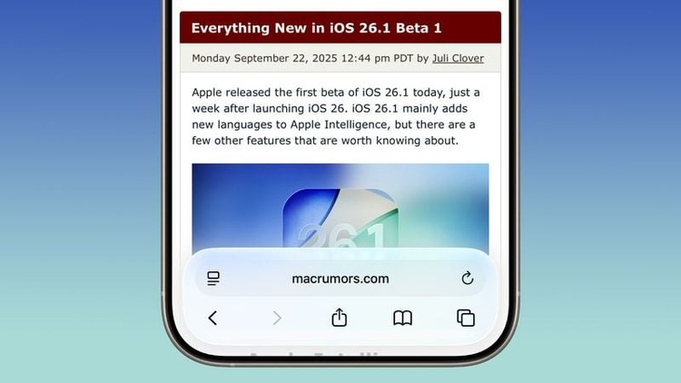 Safari iOS 26.1