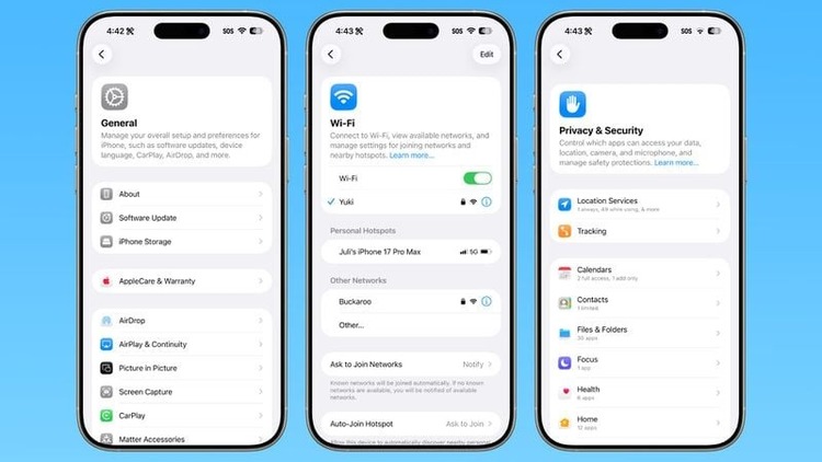 Cài đặt iOS 26.1
