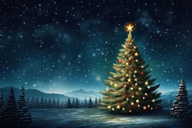 Hình nền Noel Giáng Sinh đẹp hình cây thông