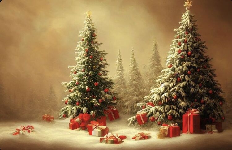 Background Noel Giáng Sinh hình cây thông