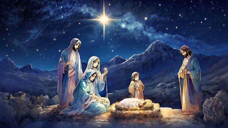 Backgound Giáng Sinh chủ đề về chúa Giêsu