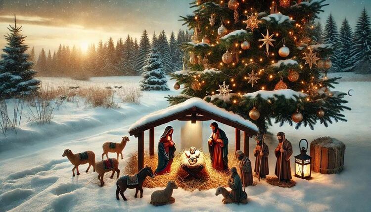 Backgound Giáng Sinh chủ đề về chúa Giêsu