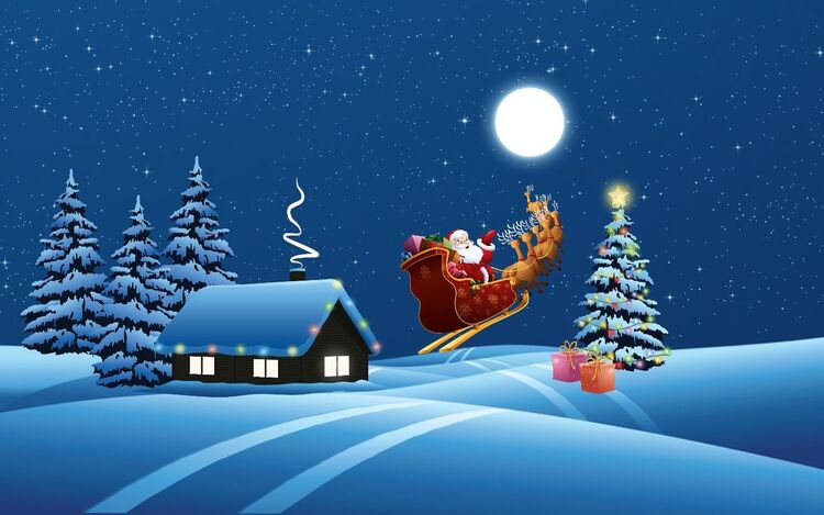 Background Noel cute hình ông già Noel