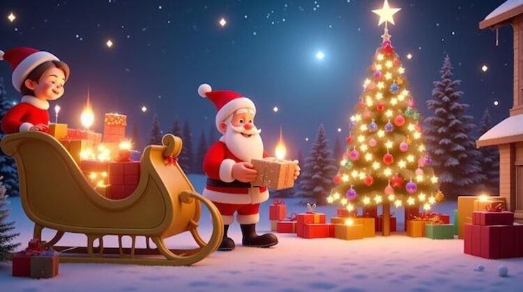 Background Noel hình ông già Noel