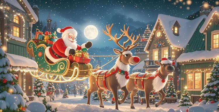 Background Noel hình ông già Noel