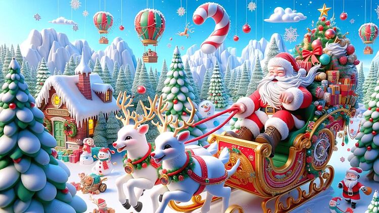 Background Noel hình ông già Noel