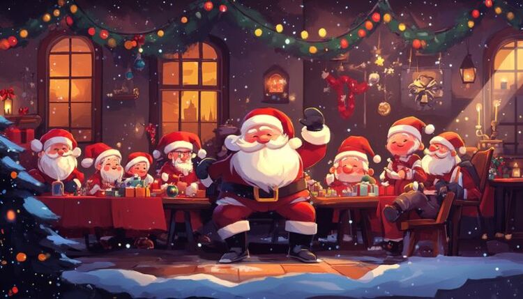 Background Noel hình ông già Noel