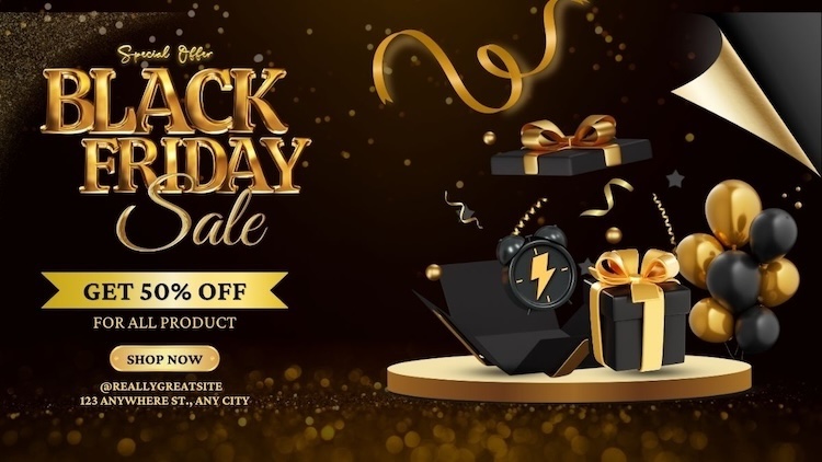 Mẫu Black Friday poster dạng ngang