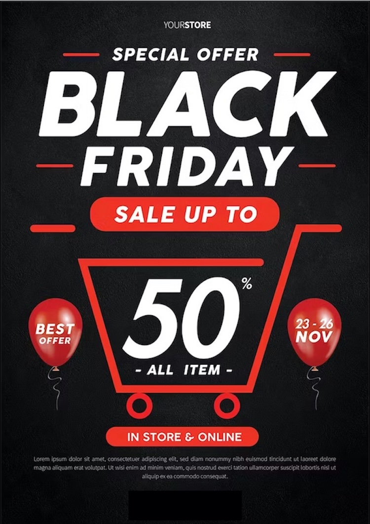 Mẫu Black Friday poster dạng dọc