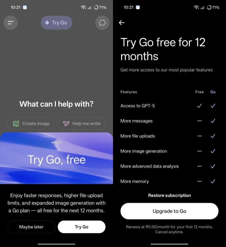 Lưu ý quan ChatGPT Go miễn phí