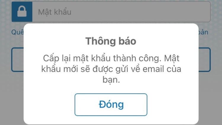Khôi phục mật khẩu qua ứng dụng VssID