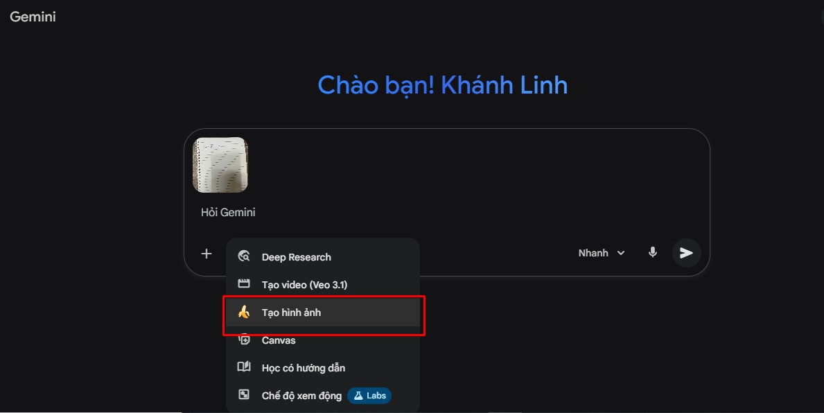 Tạo hình ảnh Nano Banana Pro