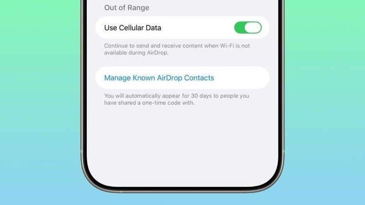 AirDrop iOS 26.2 beta 3