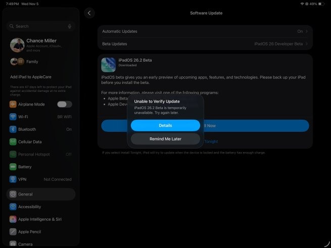 iPhone Air bị chặn cập nhật iOS 26.2 Beta 1