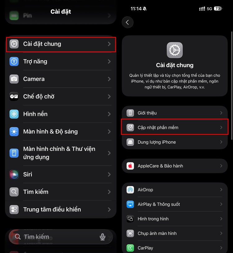 cách cập nhật iOS 26.1