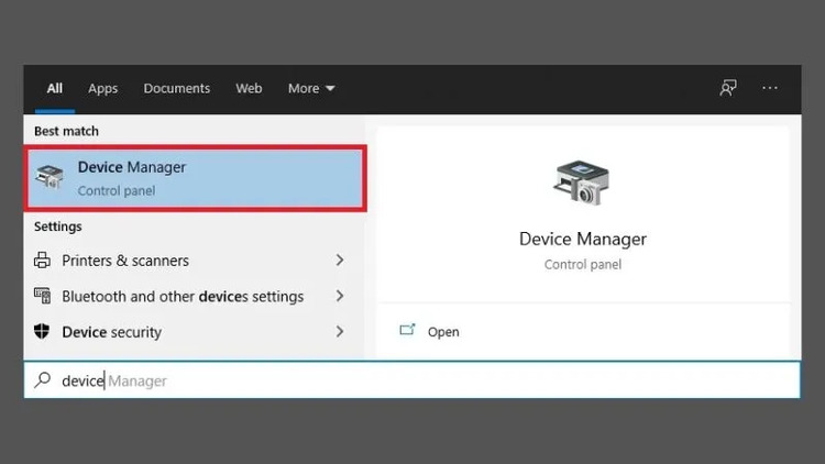 Tìm Device Manager