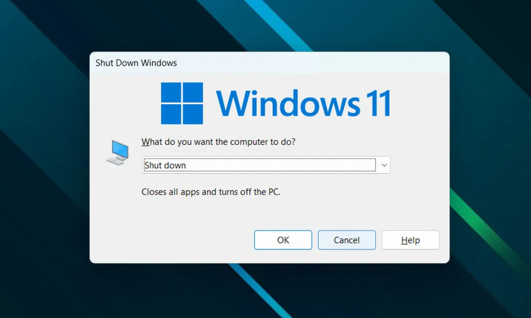 Chọn mục Shut down