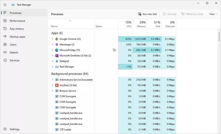 Chọn Task Manager và vào Procesess