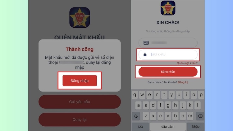 ứng dụng VNeID yêu cầu gì khi đăng nhập