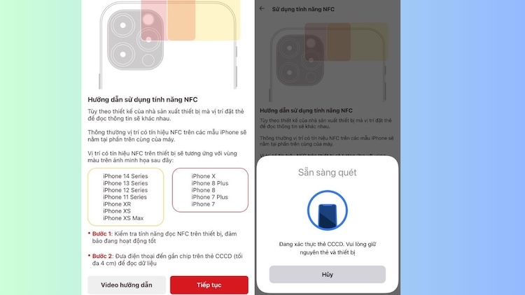 đọc NFC bằng thẻ CCCD