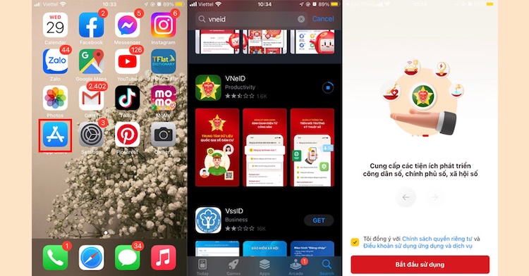 Cài đặt ứng dụng VNeID trên thiết bị mới