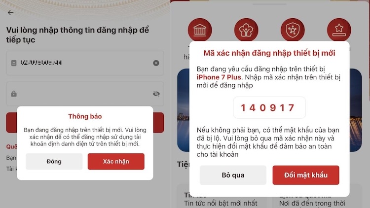 ứng dụng VNeID yêu cầu gì khi đăng nhập
