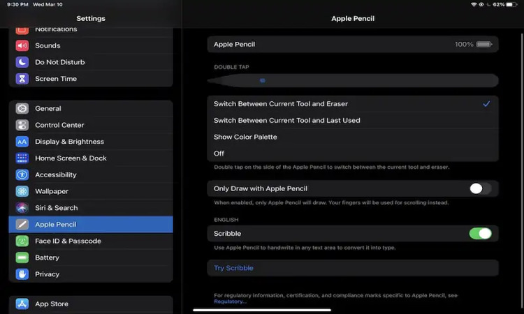 Kiểm tra tình trạng pin của bút