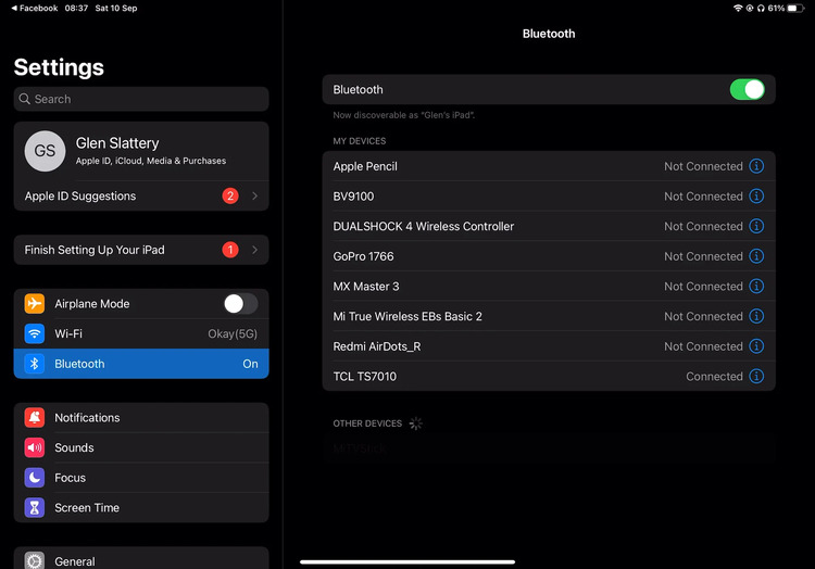 Tắt và bật lại Bluetooth