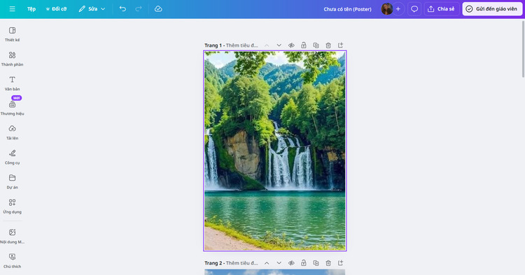 Mở giao diện thiết kế Canva