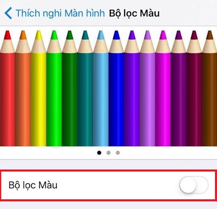 Cân chỉnh màu màn hình trong phần Trợ năng