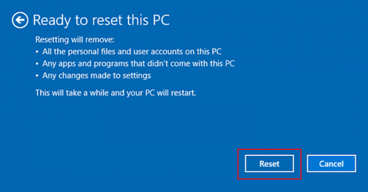 Cài đặt lại hệ điều hành Windows
