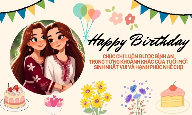 Lời chúc sinh nhật chị hướng đến sức khỏe và bình an
