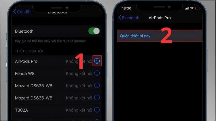 Ngắt kết nối khi tai nghe bị chai pin
