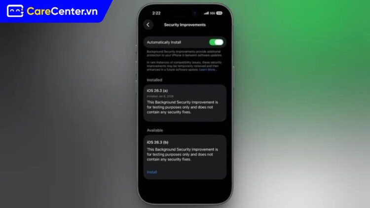 Bảo mật trên iOS 26.3