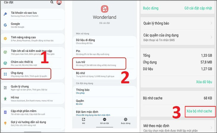 Dọn dẹp bộ nhớ đệm Realme