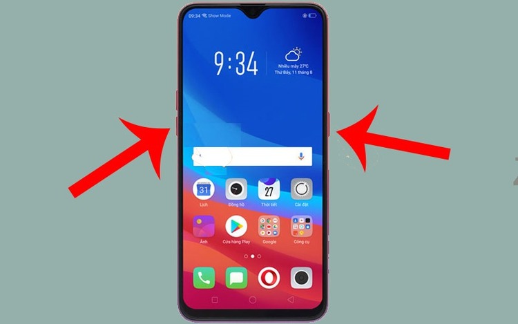 Khởi động lại bằng phím cứng  Realme