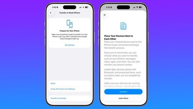 iOS 26.3 beta 2 Chuyển dữ liệu từ iPhone sang Android
