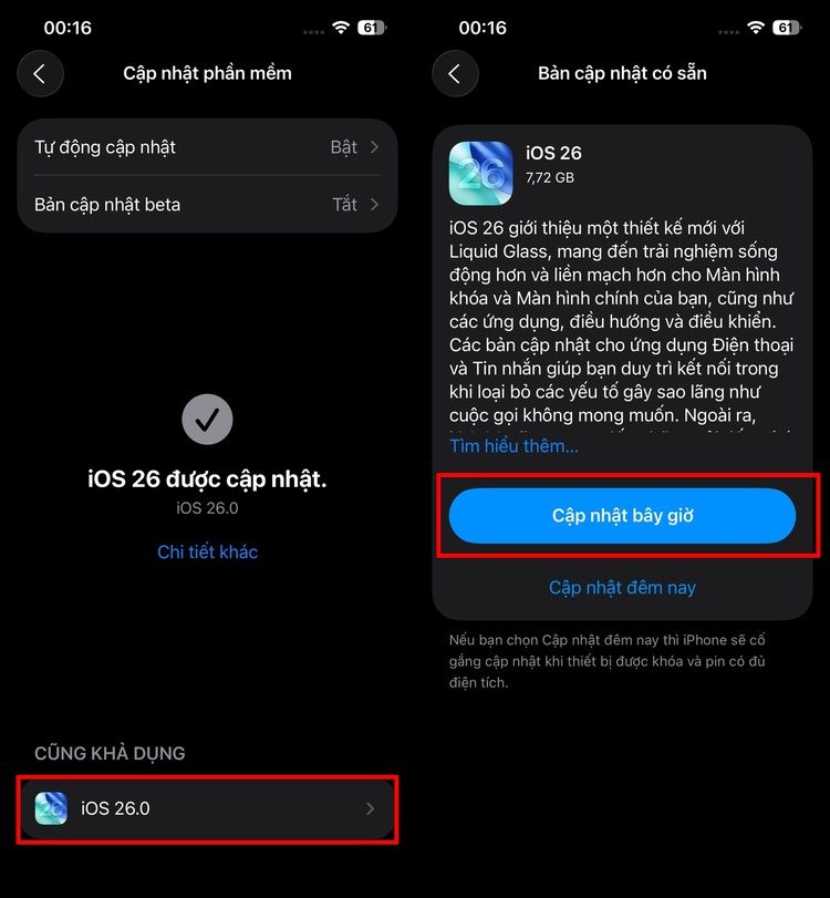 cập nhật iOS khi iPhone 16 Pro Max bị nóng