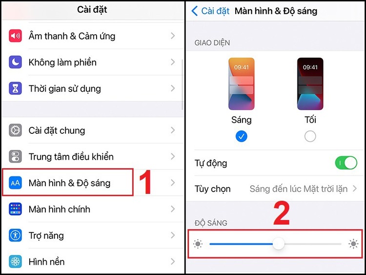 Điều chỉnh độ sáng màn hình iPhone 16 Pro Max