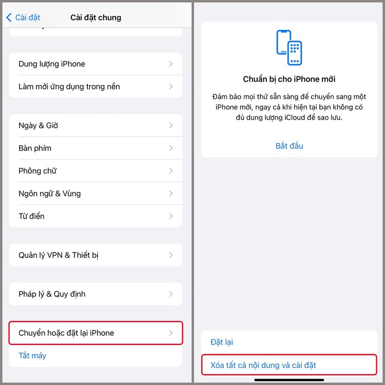 Khôi phục cài đặt gốc  