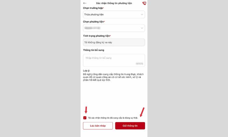 cách gửi yêu cầu xóa xe trên VNeTraffic