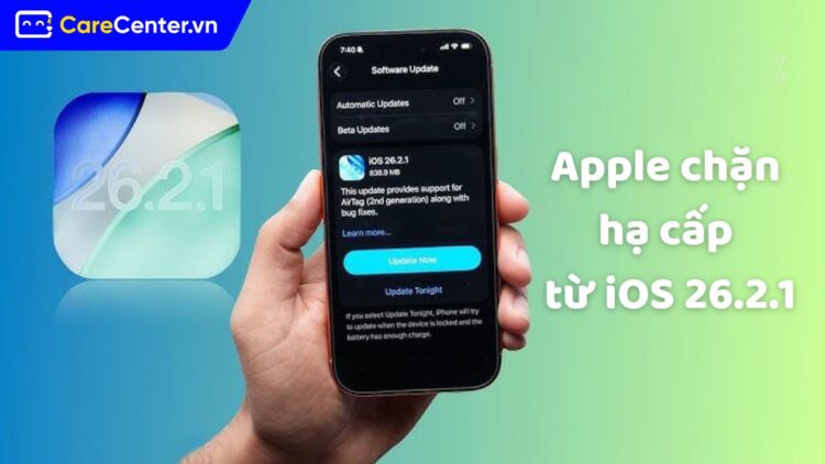 chặn hạ cấp iOS 26.2