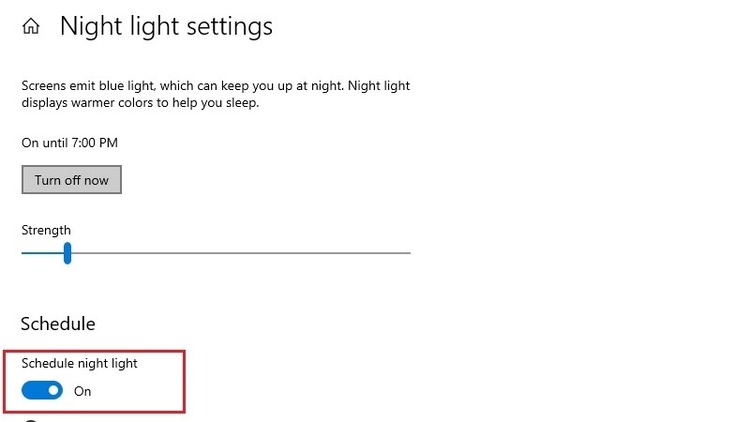 Điều chỉnh lại chế độ Night Light khi màn hình máy tính bị màu hồng