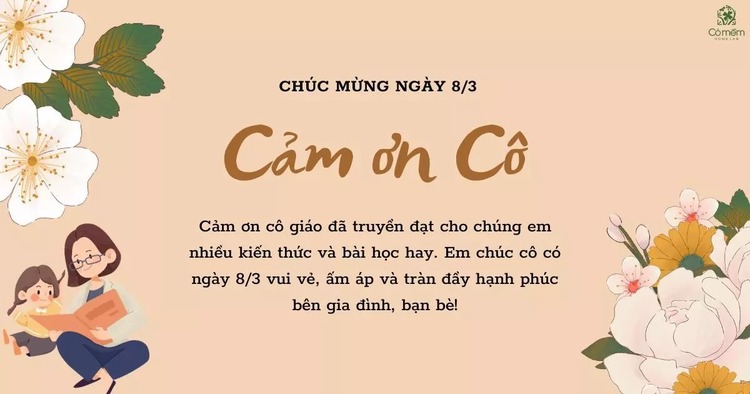 Lời chúc 8/3 cho cô giáo
