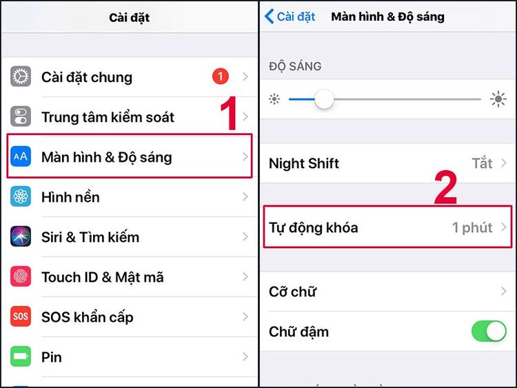 Kiểm tra thời gian Tự động khóa khi iphone không tự tắt